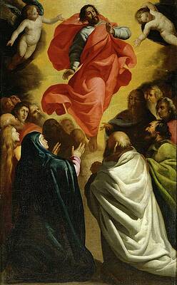 Wall Art - Painting - 'The Ascension of Christ', ca. 1620, Spanish School, Oil on canvas, 163 c... by Antonio de Lanchares -c 1586-c 1630-