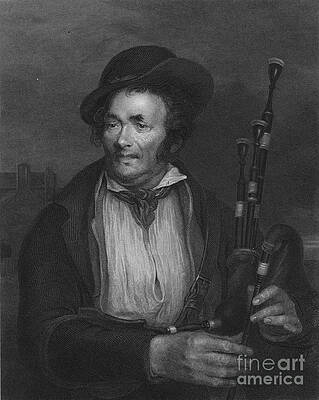 Wall Art - Drawing - The Bagpiper by Print Collector
