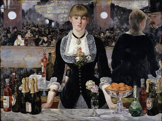 Wall Art - Painting - The Bar At The Folies Bergere By Manet by Artist - Edouard Manet