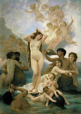 Wall Art - Painting - The birth of Venus. Canvas, 303 x 216 cm R. F. 253. by Adolphe William Bouguereau Adolphe William Bouguereau