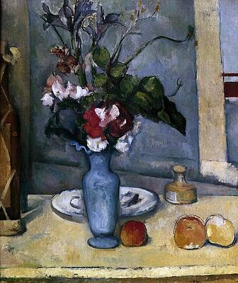 Wall Art - Painting - The Blue Vase - 1885/87 - 62x51 cm - oil on canvas - French Post-Impressionism. by Paul Cezanne -1839-1906-