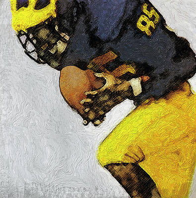 Michigan dog football player Art Board Print for Sale by