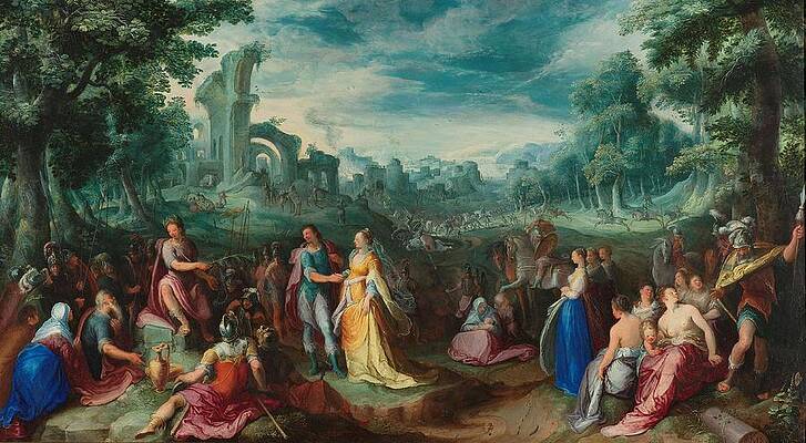 Wall Art - Painting - The Continence of Scipio. The Continence of Scipio. On the verso Allegory on Nature. by Karel van Mander -I- -mentioned on object-