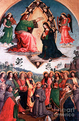 Wall Art - Drawing - The Coronation Of The Virgin, C1503 by Print Collector