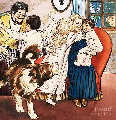 The Darling Family, Illustration From Peter Pan By Jm Barrie by Nadir Quinto The Darling Family, Illustration From Peter Pan By Jm Barrie by Nadir Quinto