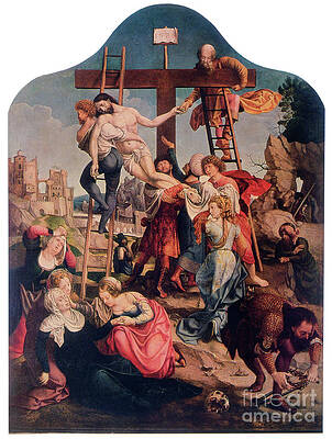 Wall Art - Drawing - The Descent From The Cross, C1520 by Print Collector