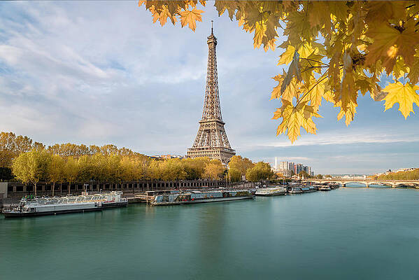 Wall Art - Photograph - The Eiffel Tower From The River Seine by Prasit Rodphan