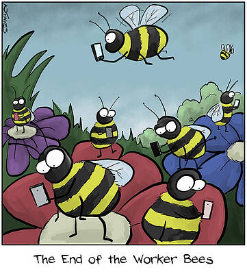 Wall Art - Drawing - The End Of The Worker Bees by Nate Fakes