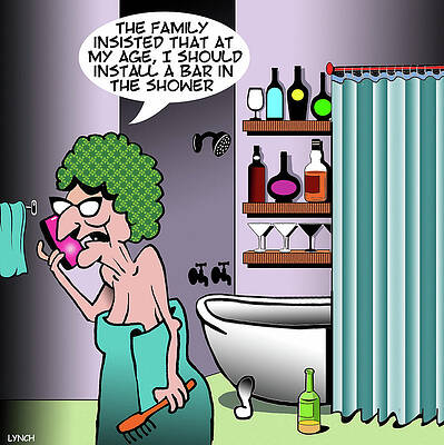 Wall Art - Drawing - The Family Insisted That At My Age, I Should Install A Bar by Mark Lynch