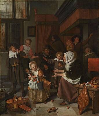 Wall Art - Painting - The Feast of St Nicholas. The feast of St. Nicholas. by Jan Havicksz Steen