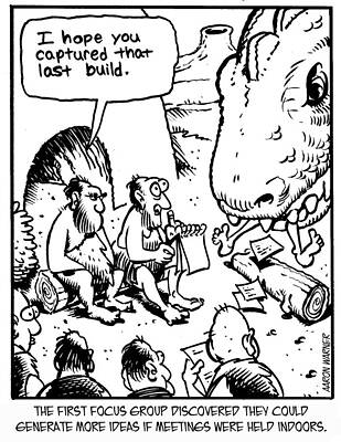 Wall Art - Drawing - The First Focus Group Discovered They Could Generate More by Aaron Warner