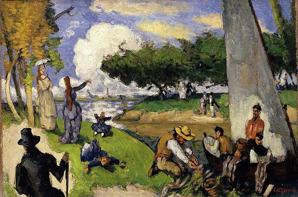 Wall Art - Painting - The Fishermen by Paul Cezanne