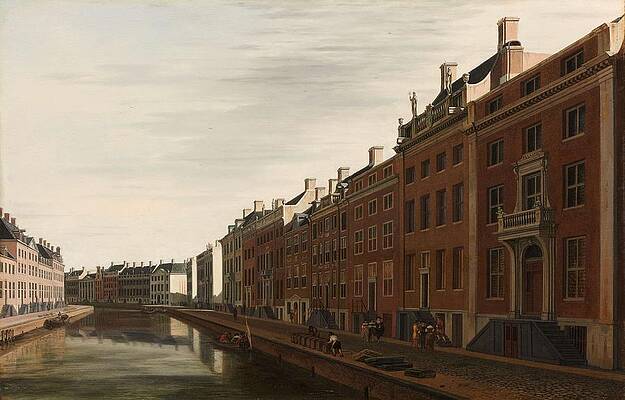 Wall Art - Painting - The 'Golden Bend' in the Herengracht, Amsterdam, Seen from the West. Gezicht op de Gouden Bocht i... by Gerrit Adriaensz Berckheyde -mentioned on object-