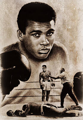 Boxing Drawing - The Greatest by Andrew Read