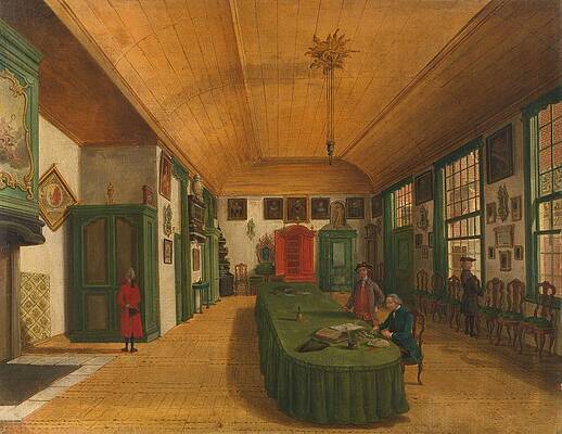 Wall Art - Painting - The Hall of the Artistic Society 'Kunst wordt door Arbeid verkregen' -Art is Acquired through Lab... by Paulus Constantijn la Fargue -mentioned on object-