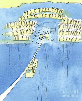 Wall Art - Painting - The Journey From Life To Death Is Like Being On A Cablecar Between Two Mountains by Elizabeth Wang