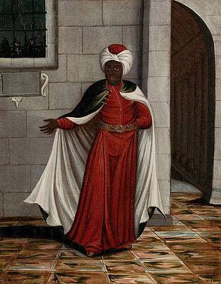 Wall Art - Painting - The Kislar Aghassi, Chief of the Black Eunuchs of the Sultan. by Jean Baptiste Vanmour -workshop of-