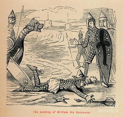 Wall Art - Drawing - The Landing Of William The Conqueror by Print Collector