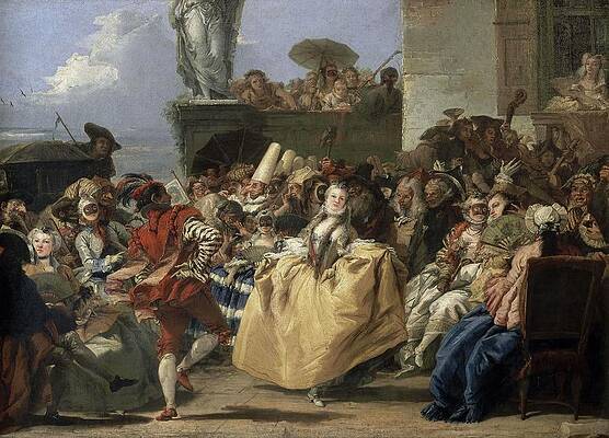 Wall Art - Painting - ''The Minuet or Carnival Scene', 1754-1755, Oil on canvas, 80,5 x 110,5 cm. by Giambattista Tiepolo -1696-1770-