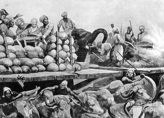 Wall Art - Drawing - The Nawab Siraj Ud Daulahs Artillery by Print Collector