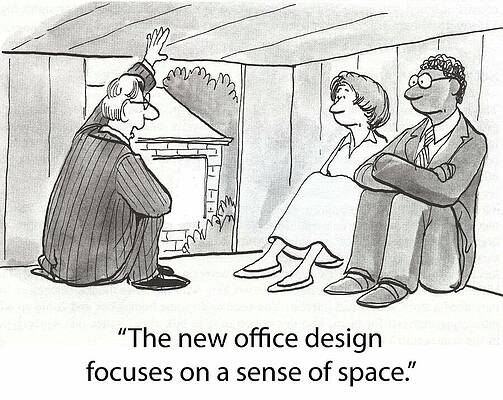 Wall Art - Drawing - The New Office Design Focuses On A Sense Of Space by Andrew Toos