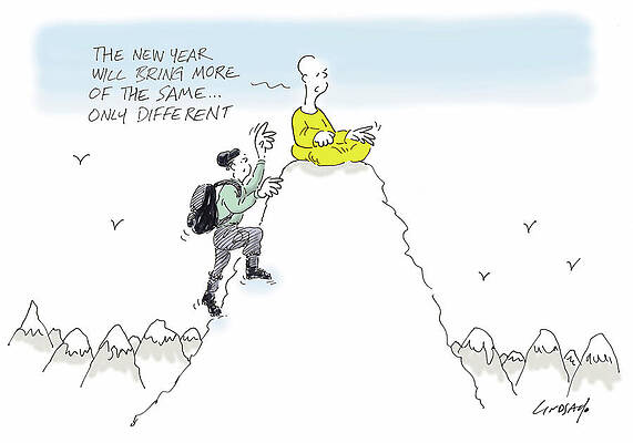 Wall Art - Drawing - The New Year Will Bring More Of The Same... Only Different by Lindsay Foyle