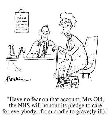 Wall Art - Drawing - The Nhs Will Honour It's Pledge To Care For Everybody by Philip Berkin