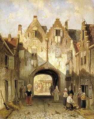 Wall Art - Painting - The Old Gate. by Charles Leickert -mentioned on object-