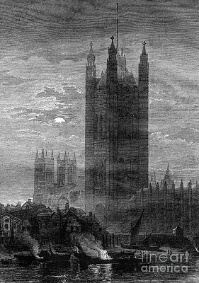 Wall Art - Drawing - The Palace Of Westminster, London, 19th by Print Collector