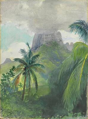 Wall Art - Painting - The Peak Of Maua Roa. Noon. Island Of Moorea. Society by John La Farge