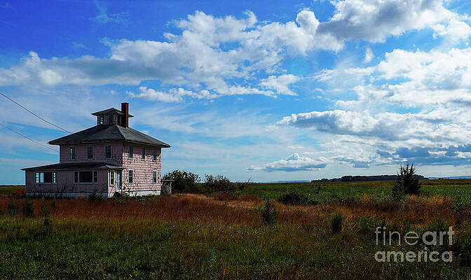 The Pink House in Autumn by Mary Capriole The Pink House in Autumn by Mary Capriole