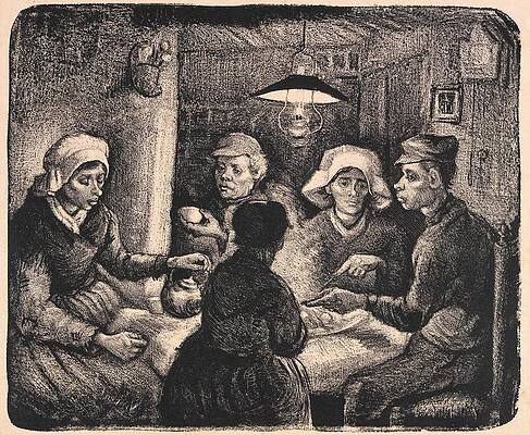 Wall Art - Drawing - The Potato Eaters. by Vincent van Gogh -1853-1890-