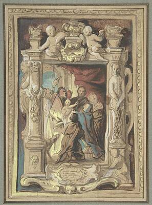 Wall Art - Painting - The Presentation In The Temple, With A Design by Jacob Jordaens