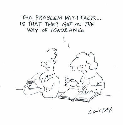 Wall Art - Drawing - The Problem With Facts Is That They Get In The Way by Lindsay Foyle