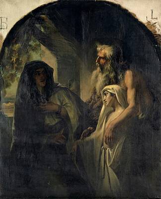 Wall Art - Painting - The Prophet Elijah Guiding The Widow Of Zarpath by Ernst Staeckelberg