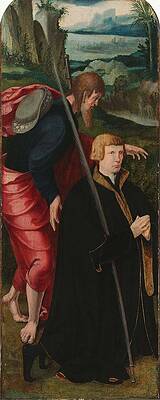 Wall Art - Painting - The Raising of Lazarus. Inner Left Wing of a Triptych with the Male Donor and St James the Greate... by anonymous -rejected attribution- Aertgen Claesz van Leyden -attributed to-