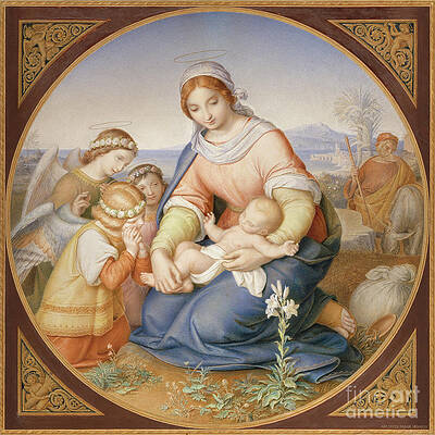 Wall Art - Painting - The Rest On The Flight Into Egypt, 1855 by Alexander Maximilian Seitz