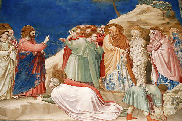 Wall Art - Painting - The Scrovegni Chapel. Fresco  By Giotto, 14 Th Century. The Raising Of Lazarus.  Padua. Italy. by Giotto