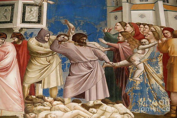 Wall Art - Painting - The Scrovegni Chapel. Fresco  By Giotto, 14 Th Century. The Slaughter Of The Innocents.  Padua. Italy. by Giotto
