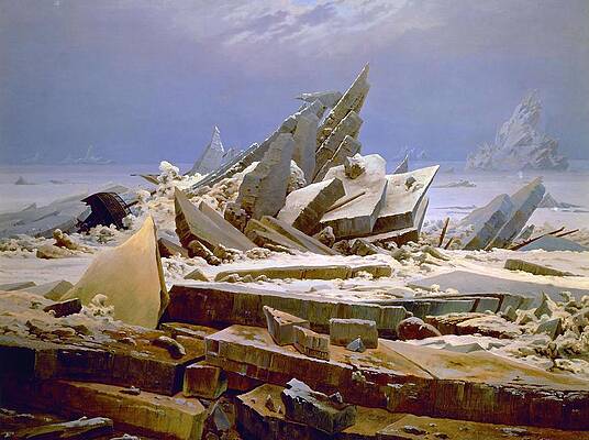 Wall Art - Painting - 'The Sea of Ice', c. 1823-1824, Oil on canvas, 96.7 x 126.9 cm. by Caspar David Friedrich -1774-1840-