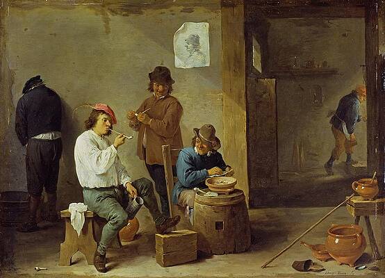 Wall Art - Painting - The Smokers by David Teniers The Younger