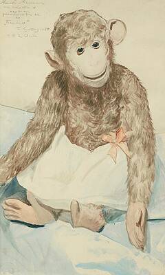 Wall Art - Painting - The Toy Monkey by Boris Kustodiev