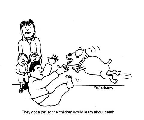 Wall Art - Drawing - They Got A Pet So The Children Would Learn About Death by Andrew Exton