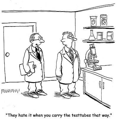 Wall Art - Drawing - They Hate It When You Carry The Test Tubes That Way by Andrew Toos