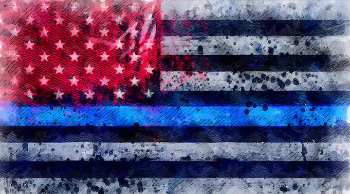 Thin Blue Line Art Fine Art America
