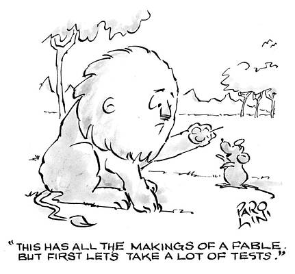 Wall Art - Drawing - This Has All The Makings Of A Fable. But First Lets Take by Elmer Parolini