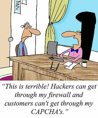 Wall Art - Drawing - This Is Terrible  Hackers Can Get Through My Firewall by Larry Lambert
