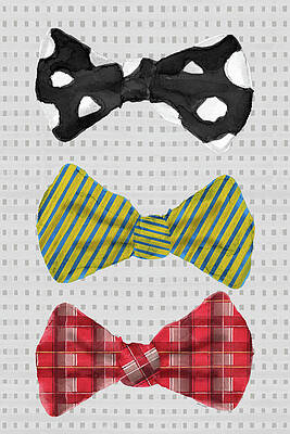 Wall Art - Painting - Three Bow Ties by Lanie Loreth