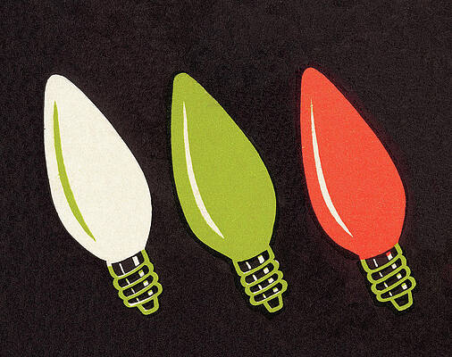 Wall Art - Drawing - Three Lightbulbs by CSA Images