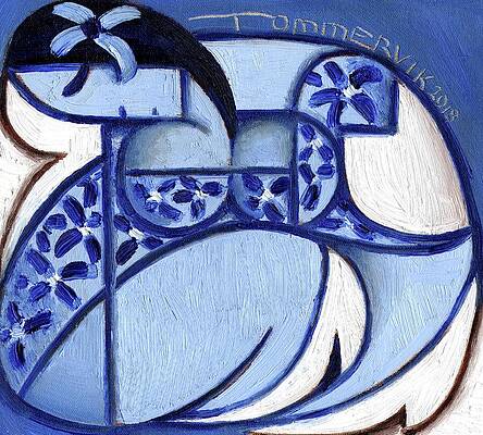 Wall Art - Painting - Hawaiian Lady In Blue Painting by Tommervik